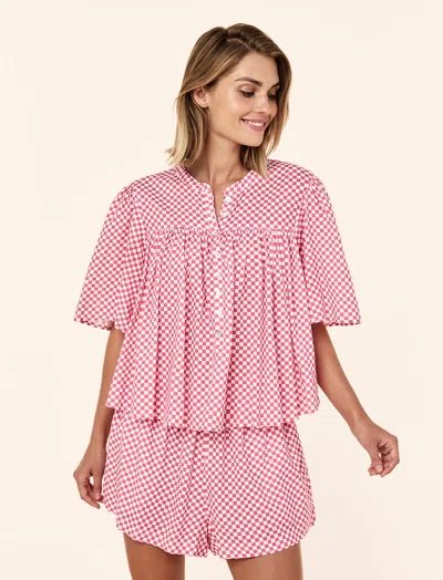 Papinelle Anais Gathered Boxer Pj Set In Pink