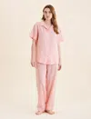 Papinelle Anais Short Sleeve Full Length Pjs In Strawberry Ice
