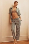 Papinelle Anais Short-sleeve Shirt & Pants Pajama Set In Green