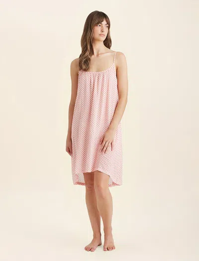 Papinelle Anais Strappy Cotton Blend Nightgown In Strawberry Ice