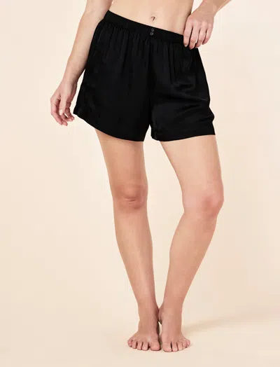 Papinelle Annabelle Satin Boyfriend Boxer Short In Black