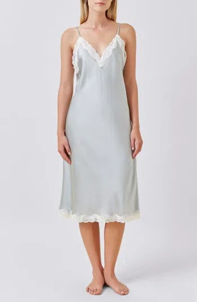 Papinelle Annabelle Satin Nightgown In Sage