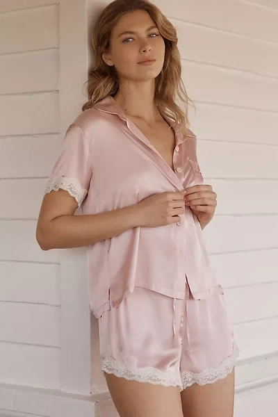 Papinelle Annabelle Satin Pajama Set In Pink