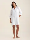 Papinelle Ashley Textured Cotton Nightshirt In White