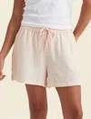 Papinelle Ashley Textured Cotton Pajama Shorts In Shell