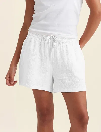 Papinelle Ashley Textured Cotton Oversized Boxer Short In White