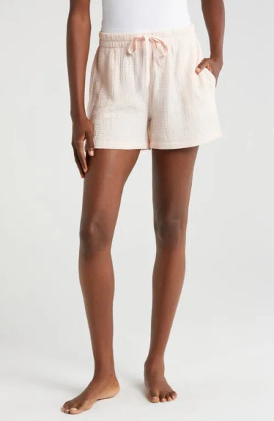 Papinelle Ashley Textured Cotton Pajama Shorts In Shell