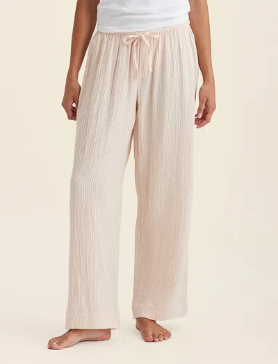 Papinelle Ashley Textured Cotton Wide Leg Pajama Pants In Shell