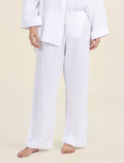 Papinelle Ashley Textured Cotton Wide Leg Pant In White