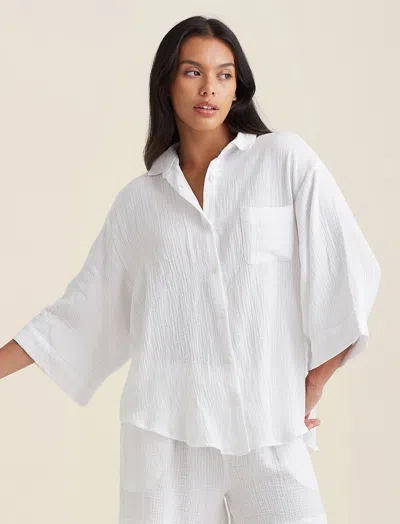 Papinelle Ashley Textured Oversized Shirt In Multi