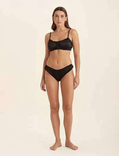 Papinelle Audrey Brazilian Cut Mulberry Silk Panties In Black
