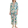 PAPINELLE PAPINELLE AUDREY FLORAL COTTON & SILK CROP PAJAMAS