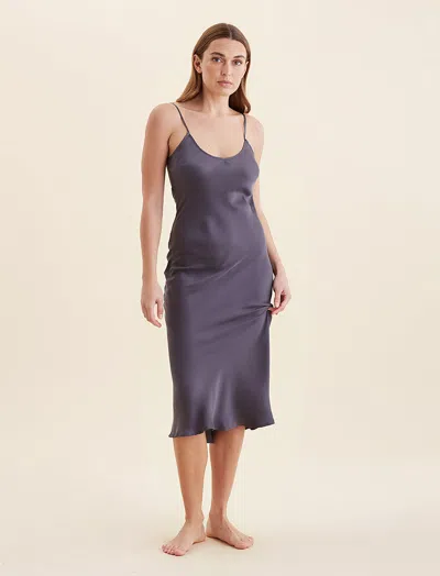 Papinelle Audrey Mulberry Silk Bias Slip In Purple