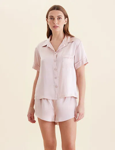 Papinelle Audrey Mulberry Silk Boxer Pj In  Pink