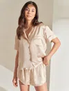 Papinelle Audrey Mulberry Silk Boxer Pj In Romance