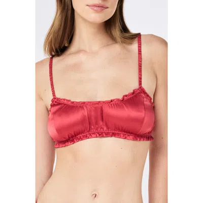 Papinelle Audrey Mulberry Silk Bralette In Red