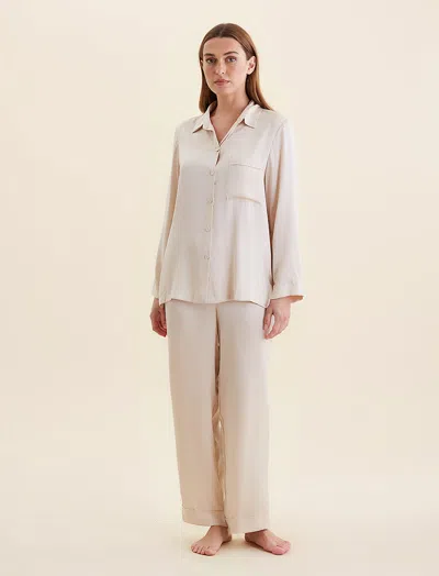 Papinelle Audrey Mulberry Silk Full Length Pj In Neutral