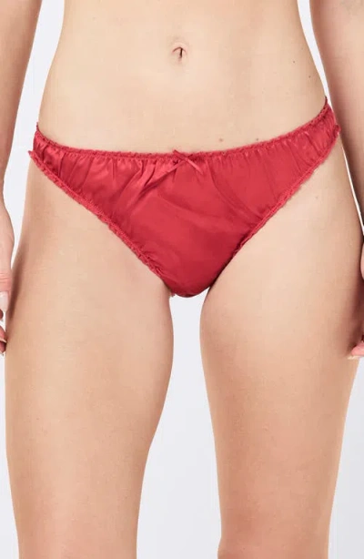 Papinelle Audrey Mulberry Silk Knickers In Red