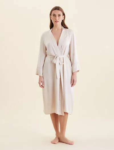 Papinelle Audrey Mulberry Silk Long Robe In Romance