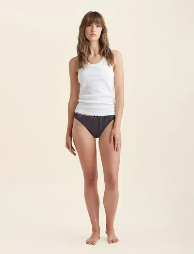 Papinelle Audrey Mulberry Silk Panties In Slate