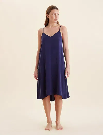 Papinelle Audrey Mulberry Silk Slip Nightie In Blue