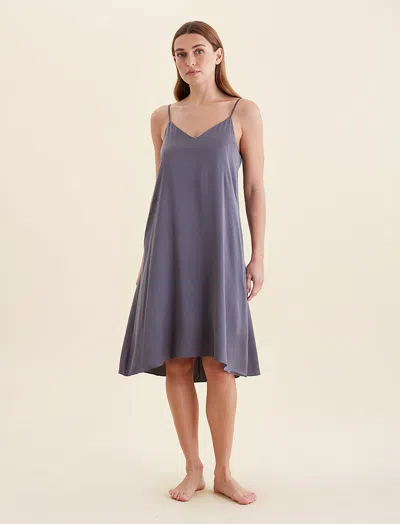 Papinelle Audrey Mulberry Silk Slip Nightie In Gray