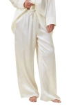Papinelle Audrey Mulberry Silk Wide Leg Drawstring Pants In Neutral