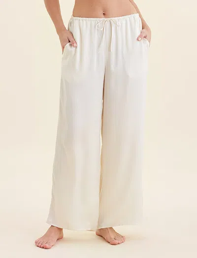 Papinelle Audrey Mulberry Silk Wide Leg Pants In Buttercream