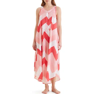 Papinelle Ava Panel Front Cotton Voile Nightgown In Pink