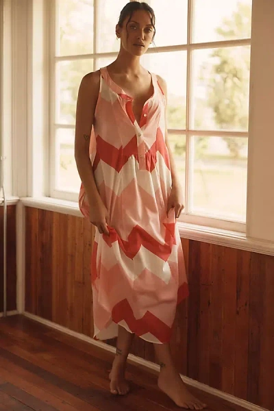 Papinelle Ava Panel-front Maxi Nightgown In Multi