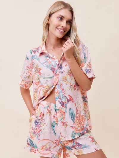 Papinelle Bailey Boxer Pj Set In Strawberry Cream