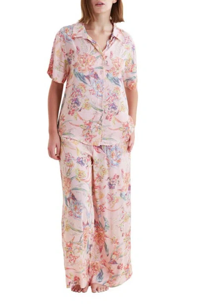 Papinelle Bailey Floral Print Pyjamas In Strawberry Cream
