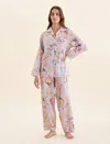 Papinelle Bailey Luxe Full Length Pj Set In Misty Lilac