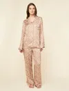 Papinelle Betsy Fields Satin Full Length Pj Set In Brown