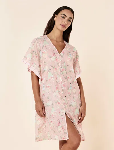 Papinelle Blush Baskets Frill Midi Nightie In Pink