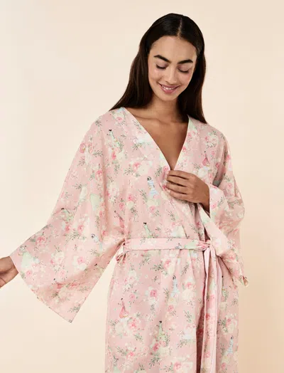 Papinelle Blush Baskets Frill Midi Robe In Pink