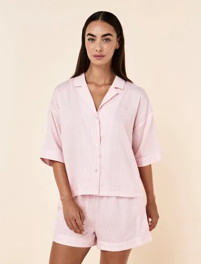 Papinelle Bows In Bloom Emb Boxer Pj In Pink