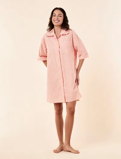Papinelle Butterscotch Stripe Nightshirt In Orange