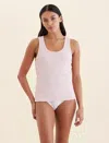 Papinelle Buy 2 For $60 | Milla Rib Shelf Bra Henley Tank In  Pink