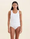 Papinelle Milla Rib Shelf Bra Henley Tank In White