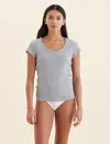Papinelle Milla Ribbed Shelf Bra T-shirt In Grey