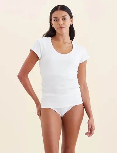 Papinelle Milla Rib Shelf Bra Tee In White