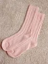 Papinelle Cable Cotton Socks In  Pink