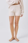 Papinelle Cosy Cable Cotton Cashmere Short In Neutral