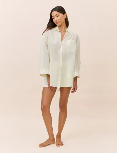 Papinelle Callie Cotton Relaxed Long Sleeve Shirt In Yellow