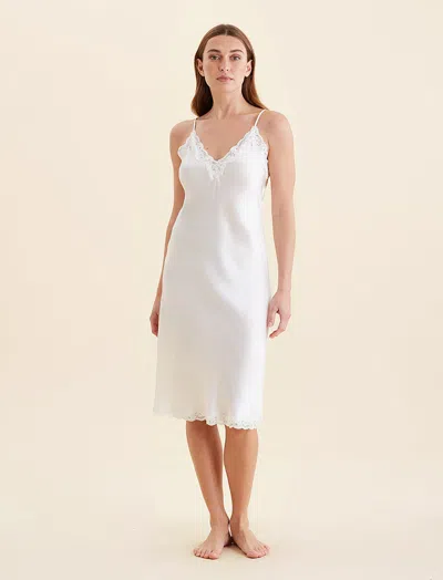 Papinelle Camille Silk Lace Long Slip In Ivory