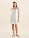 Papinelle Camille Lace Trim Silk Nightgown In Ivory
