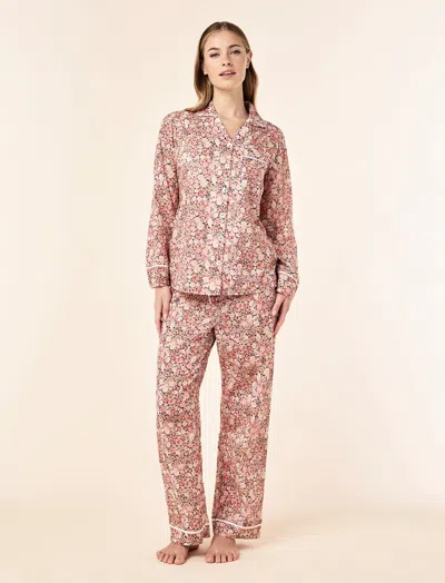 Papinelle Carly Floral Full Length Pj Set In Pink