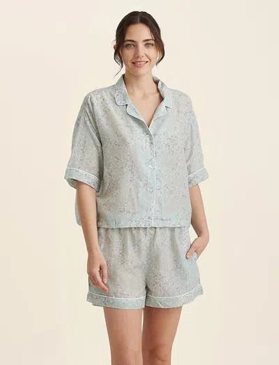 Papinelle Cheri Blossom Boxer Pj Set In Cheri Blossom Sage
