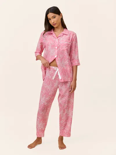 Papinelle Cheri Blossom Crop Pj Set In Pink